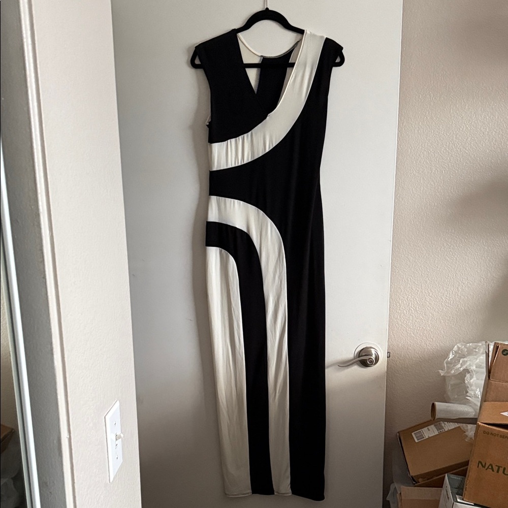 Elegant Black and White Women's Dress
